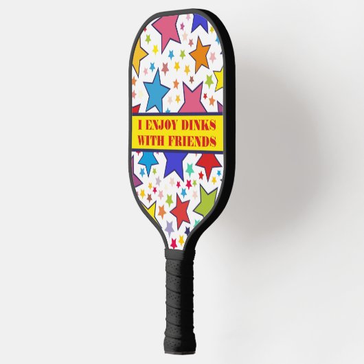 Monogrammed kleurrijke sterren, Dinks met vrienden Pickleball Paddle (Links)