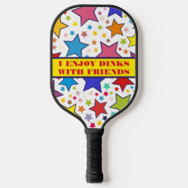 Monogrammed kleurrijke sterren, Dinks met vrienden Pickleball Paddle
