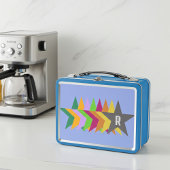 Monogrammed kleurrijke sterren op licht Paarse, Ki