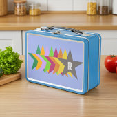 Monogrammed kleurrijke sterren op licht Paarse, Ki