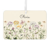 Monogrammed kleurrijke wilde bloementuin luchtverfrisser (Achterkant)
