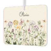 Monogrammed kleurrijke wilde bloementuin luchtverfrisser (Links)