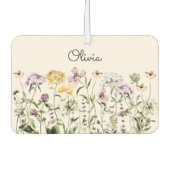 Monogrammed kleurrijke wilde bloementuin luchtverfrisser (Voorkant)