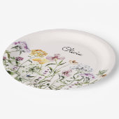 Monogrammed kleurrijke wilde bloementuin papieren bordje (Gekanteld)