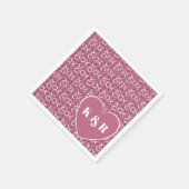 Monogrammed Knuffels Kusjes XOXO Roze Valentijnsda Servet (Hoek)