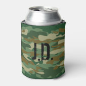 Monogrammed koelbox met legercamouflage ontwerp blikjeskoeler (Blikje Voorkant)
