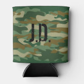 Monogrammed koelbox met legercamouflage ontwerp blikjeskoeler (Voorkant)