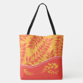 Monogrammed koraal en gele zomercabana tote bag (Achterkant)