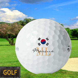 Monogrammed Koreaanse vlag & Zuid-Korea Golf Balls Golfballen