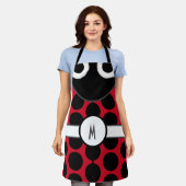 Monogrammed Ladybug Apron Schort (Gedragen)