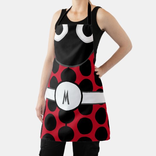 Monogrammed Ladybug Apron Schort (Insitu)