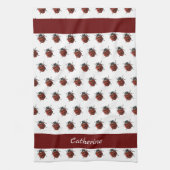 Monogrammed Ladybug Patroon Theedoek (Verticaal)