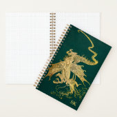 Monogrammed Lang Groen Fairy Book Dotted Journal Notitieboek (Binnen)