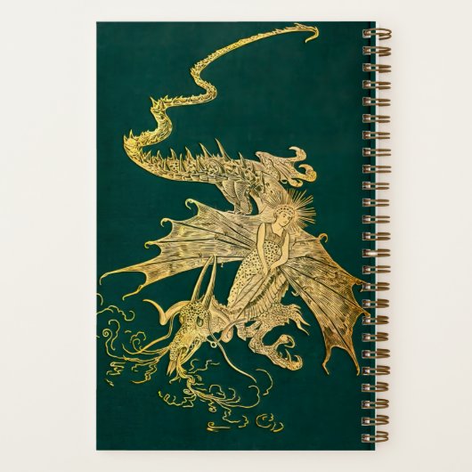 Monogrammed Lang Groen Fairy Book Dotted Journal Notitieboek (Achterkant)