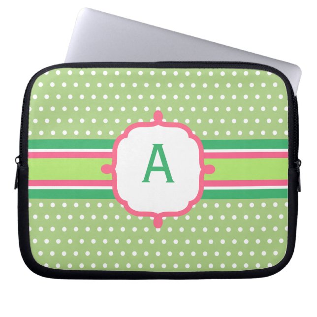 Monogrammed laptophoes laptop sleeve (Voorkant)
