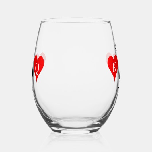 Monogrammed Las Vegas bruiloft party logo Wijnglas Zonder Voet (Links)