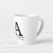 Monogrammed latte mok met het initiaal van de doua (Rechterhoek)