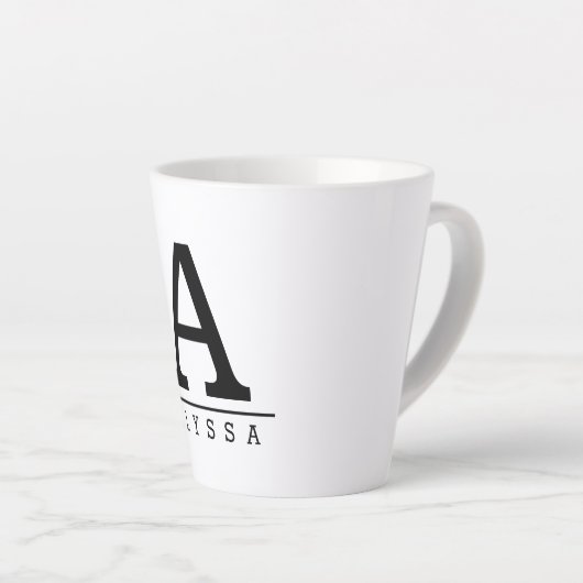 Monogrammed latte mok met het initiaal van de doua (Rechterhoek)