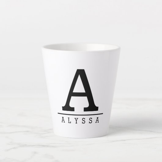 Monogrammed latte mok met het initiaal van de doua (Voorkant)