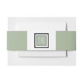 Monogrammed Laurel Green Uitnodigingen Wikkel