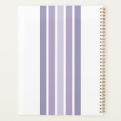 Monogrammed Lavendel Shade Stripes Gepersonaliseer Planner (Achterkant)