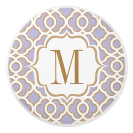 Monogrammed Lavender en Gold Moroccan Keramische Knop