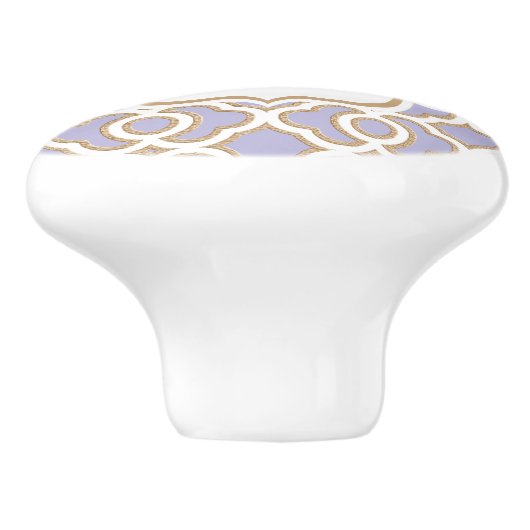 Monogrammed Lavender en Gold Moroccan Keramische Knop (Zijkant)