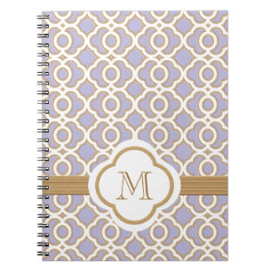 Monogrammed Lavender en Gold Moroccan Notitieboek
