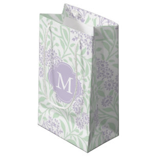 Monogrammed Lavender Mint Floral Damask Pattern Klein Cadeauzakje
