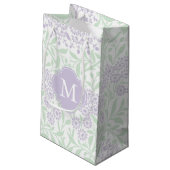 Monogrammed Lavender Mint Floral Damask Pattern Klein Cadeauzakje (Achterkant Gekanteld)