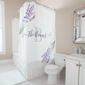 Monogrammed Lavender Shower Curtain Douchegordijn (In situ)