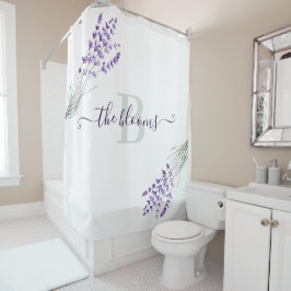 Monogrammed Lavender Shower Curtain Douchegordijn