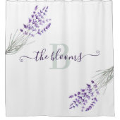 Monogrammed Lavender Shower Curtain Douchegordijn (Voorkant)