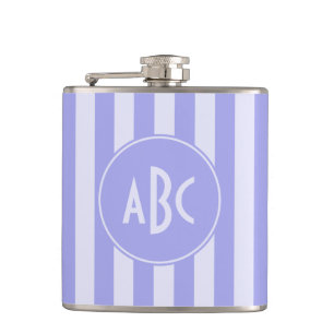 Monogrammed Lavender Stripes Heupfles