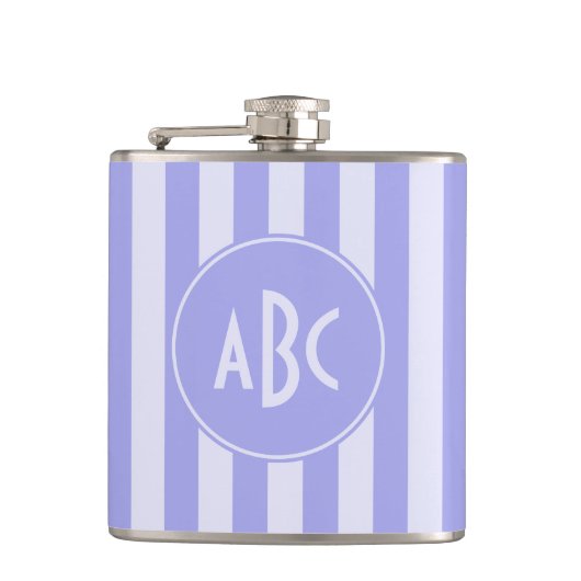 Monogrammed Lavender Stripes Heupfles (Voorkant)