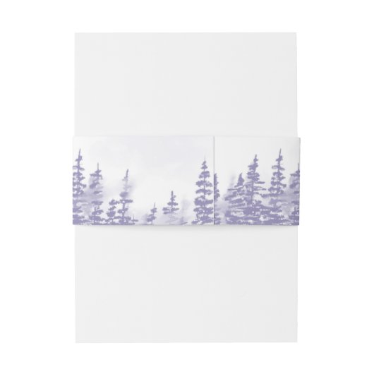 Monogrammed Lavender Winter Forest Wedding Uitnodigingen Wikkel (Achterkant Voorbeeld)