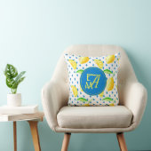 Monogrammed Lemon Tree Royal Blue Home Decor Kussen (Stoel)