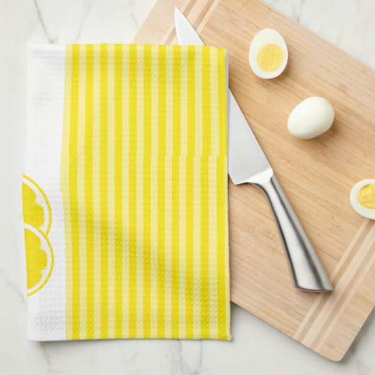 Monogrammed Lemons voor limonade Theedoek (Quarter Fold)