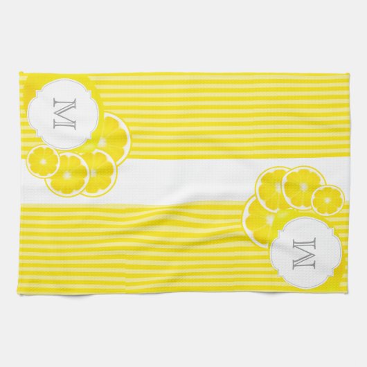 Monogrammed Lemons voor limonade Theedoek (Horizontaal)