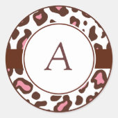 Monogrammed Leopard Print Stickers (Voorkant)