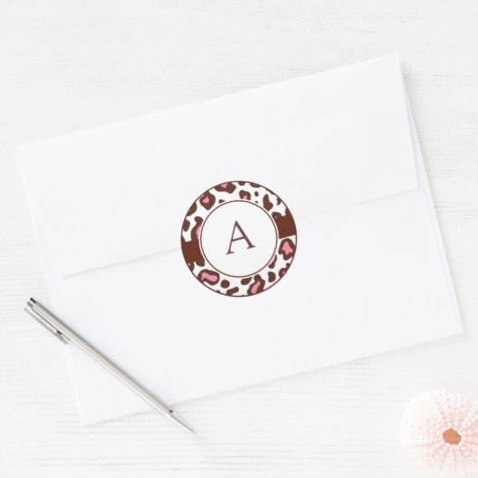 Monogrammed Leopard Print Stickers (Envelop)