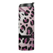 Monogrammed Leopard Print Thermosbeker (Gedraaid links)