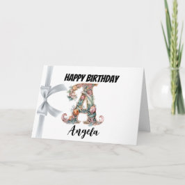 Monogrammed letter "A" Gelukkige Verjaardag Kaart