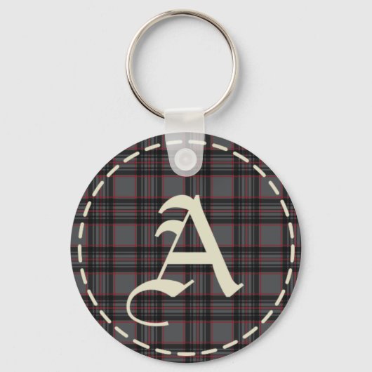 Monogrammed Letter A Sleutelhanger (Voorkant)