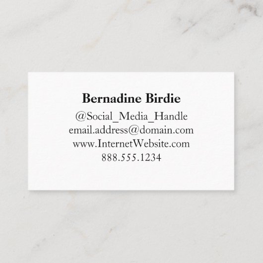 Monogrammed Letter B Eenvoudige zwart-witte bloem Visitekaartje (Achterkant)