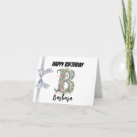 Monogrammed letter "B" Gelukkige Verjaardag