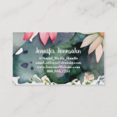 Monogrammed Letter D Eenvoudige Chic Bloemen Water Visitekaartje (Achterkant)