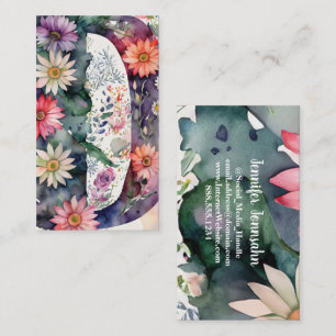 Monogrammed Letter D Eenvoudige Chic Bloemen Water Visitekaartje