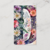 Monogrammed Letter D Eenvoudige Chic Bloemen Water Visitekaartje (Voorkant)