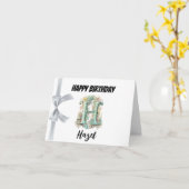 Monogrammed letter "H" Gelukkige Verjaardag Kaart (Gele Bloem)